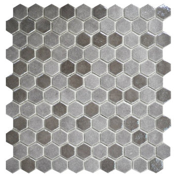 1 Inch Taupe Hexagon Mosaic Tiles, 1 Sq Ft