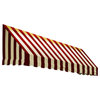 Awntech 10' San Francisco Acrylic Fabric Fixed Awning, Burgundy/Tan Stripe