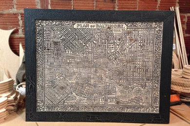 Engraved Baltimore Street Map