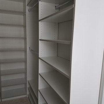 Customized White and Grey Walk-in Closet - Waldorf, MD
