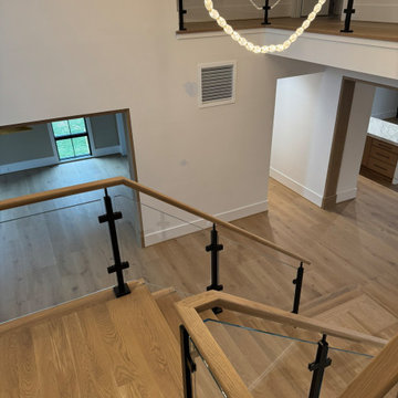Project #132 | White Oak Staircase with Glass Balustrade