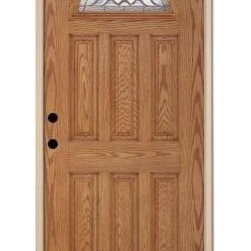 Feather River Doors Lakewood 36" Fiberglass Light-Oak Door - Front Doors