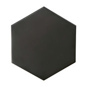 7"x8" Hextile Ceramic Floor/Wall Tiles, Matte Black
