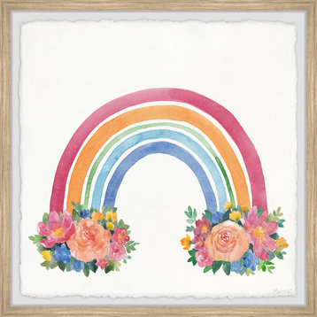 "End of the Rainbow Bouquet" Framed Painting Print, 32x32