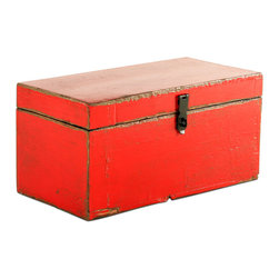 Vintage Red Wooden Box - Decorative Boxes