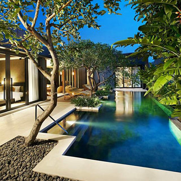 Jardines, terrazas y piscina