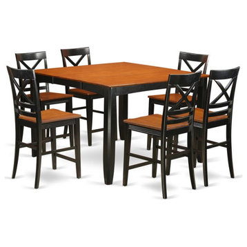 East West Furniture Fairwind 9-piece Wood Dining Room Set in Black & Cherry
