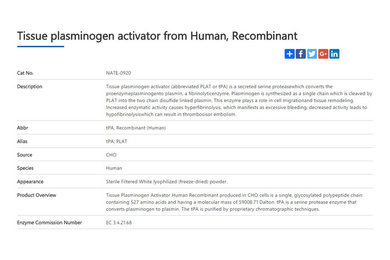 recombinant tpa enzyme