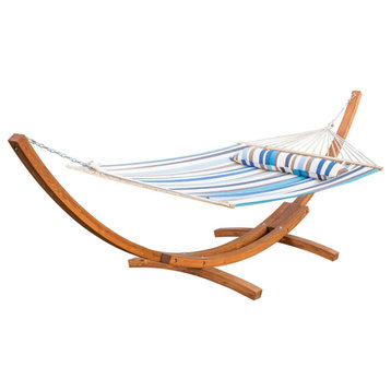 Kimse Outdoor Fabric Hammock with Larch Wood Base