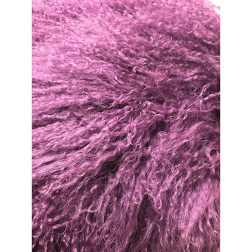 Tibetan Lamb Pillow, Royal Purple, 20"
