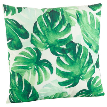 Home Indoor Outdoor Décor Tropical Print Throw Pillow, Palm Leaf