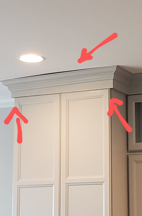 Uneven ceiling and wonky crown moulding