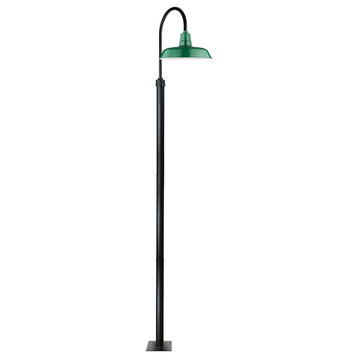 Cocoweb 22" Vintage LED Post Light in Green With 11' Post