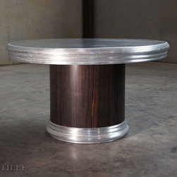Pewter Table | Ebony Veneer Wrapped Base - Products