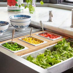 3 Bowl Serving Board &bull; Accessories &bull; Create Good Sinks - Kitchen Products