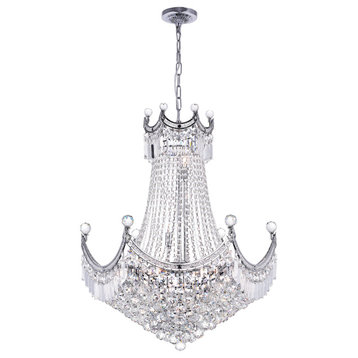CWI LIGHTING 8421P28C 15 Light Down Chandelier with Chrome finish