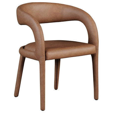 Meridian Furniture Sylvester Faux Leather Dining Chair, Brown