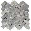 Light Grey Herringbone Stone Mosaic Tile