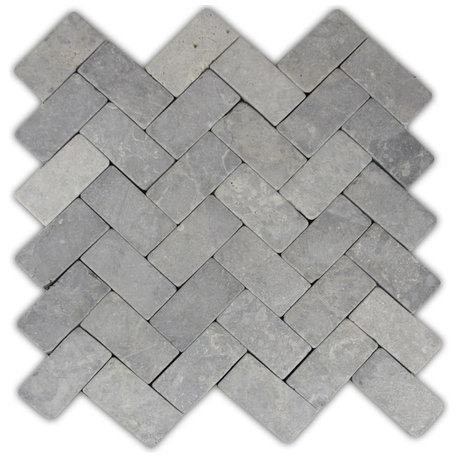 Light grey herringbone stone tile – 11x12 mesh for bath, kitchen