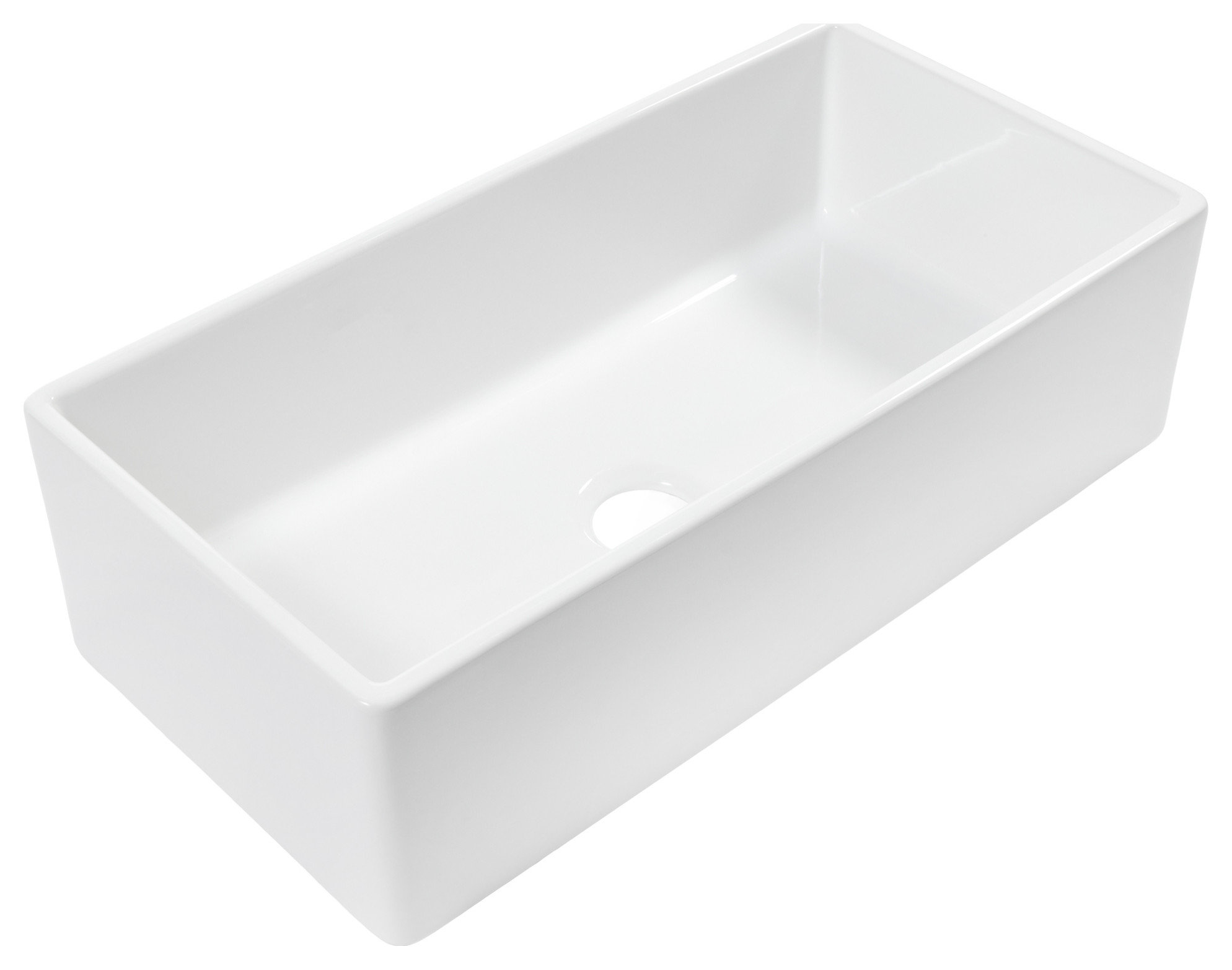 Austen Crisp White Fireclay 36" Single Bowl Farmhouse Undermount Kitchen Sink