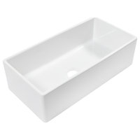 Austen Crisp White Fireclay 36" Single Bowl Farmhouse Undermount Kitchen Sink