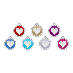 Red Dingo Heart Glitter ID Tag - Dog Toys