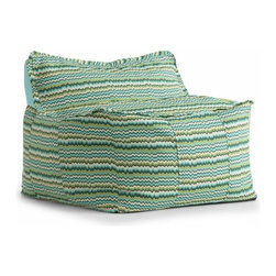 Big Joe Zip It! Square Bean Bag in Vibe - Peacock - Bean Bag Chairs