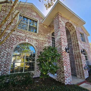 Brick columns with German smear