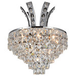 CWI Lighting - Chique 3 Light Wall Sconce With Chrome Finish - The Chique 3 Light Wall Sconce shines with sufficient intensity even with its small-scale silhouette. This wall light with three bulbs is covered in faceted crystals that diffuse light oh-so-elegantly. If you're looking for a functional and decorative element that will add drama to a small space, this wall-mounted light source is the perfect pick. Feel confident with your purchase and rest assured. This fixture comes with a one year warranty against manufacturers defects to give you peace of mind that your product will be in perfect condition.