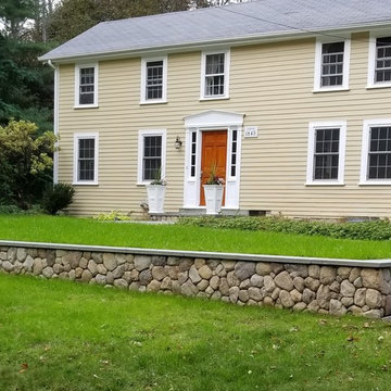 Blustone Walkway & Fieldstone Wall Sherborn MA