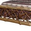 Rustic Pine Log Queen Size Twig Bed, Clear Varnish