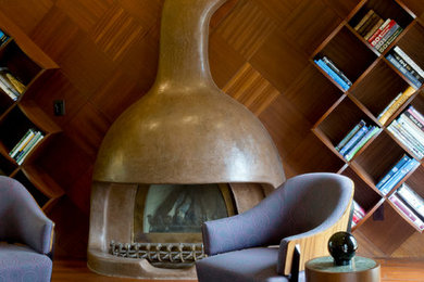Trendy living room photo in Orange County