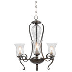 Cal - Cal FX-3548/3 Classic - Three Light Chandelier - Shade Included.Shade Shape: BellExtra-3: GlassTTL Dimension(in.): 8 x 8 x 8Eternity Finish with Clear Glass * Number of Bulbs: 3 * Wattage:60W * Bulb Type:A Type * Bulb Included: No * UL Approved: