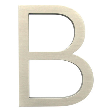 Mid-Century Modern House Letter, 4" Palm Springs Aluminum Uppercase B