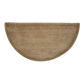 Beige Hand-Tufted 100% Wool Hearth Rug