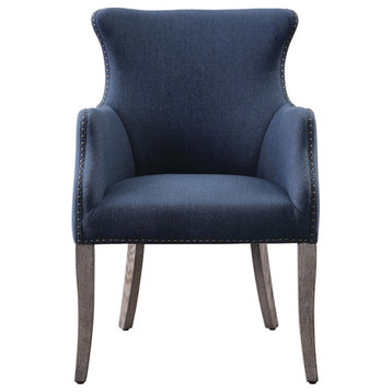 Uttermost Yareena Blue Wing Chair, 23499