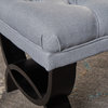GDF Studio Reddington Tufted Fabric Ottoman Bench, Light Gray