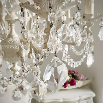 Statement ivory chandelier for Greek villa