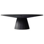 Meridian Furniture - Gavin Black Dining Table, Black - Give your dining area a natural look with this Gavin white oak dining table. Crafted from wood and featuring an oval design, this table is both sturdy and roomy so you can entertain plenty of guests. Its white oak wood veneer finish creates a natural look inherent to any dining space. Its mid-century design is perfect for contemporary, classic, and rustic homes, making it a versatile piece that fits into any kitchen or dining room.