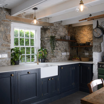 Ink blue cottage kitchen