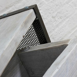 Finizio Reclaimed White Washed Scaffolding Board Low Bench with Angke Iron Perfo - Products