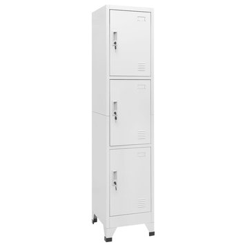vidaXL Locker Cabinet Office Storage Cabinet File Cabinet with 3 Compartments