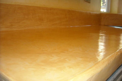 Polished concrete counter top. USA San Francisco