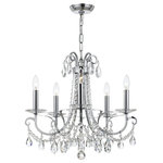 Crystorama - Othello 5 Light Clear Crystal Polished Chrome Chandelier - Classic like a timeless piece of jewelry, the Othello collection dazzles with traditional glamour. This lavish fixture is decorated with swags of faceted cut crystal jewels, optimally cut for awe inspiring sparkle. These fixtures add the perfect bit of glam to any room, and are sure to catch the eye and the light.