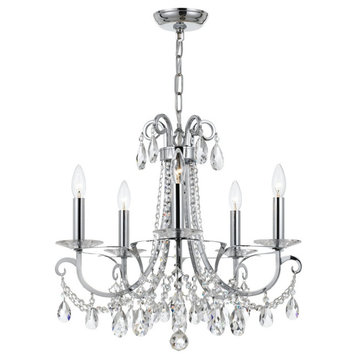 Othello 5 Light Clear Crystal Polished Chrome Chandelier