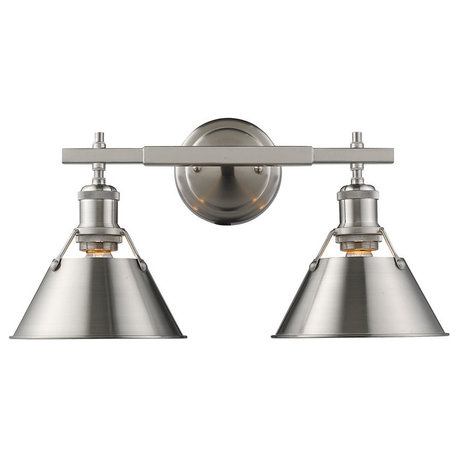 Orwell 2-Light Vanity Light in Pewter