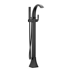 Voss Matte Black One-Handle Tub Filler Includes Hand Shower - Bathtub Faucets