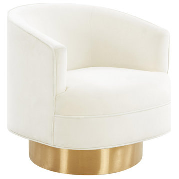 Stella Cream Velvet Swivel Chair