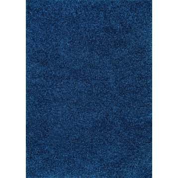Cozy Soft and Plush Solid Easy Shag Area Rug, Navy, 2'8"x8'