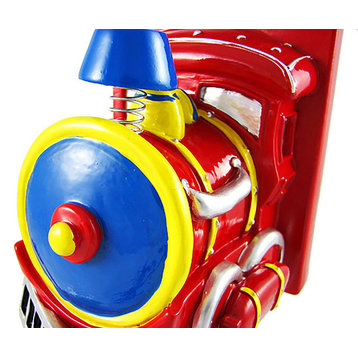 Charming Red Train Engine Bookends
